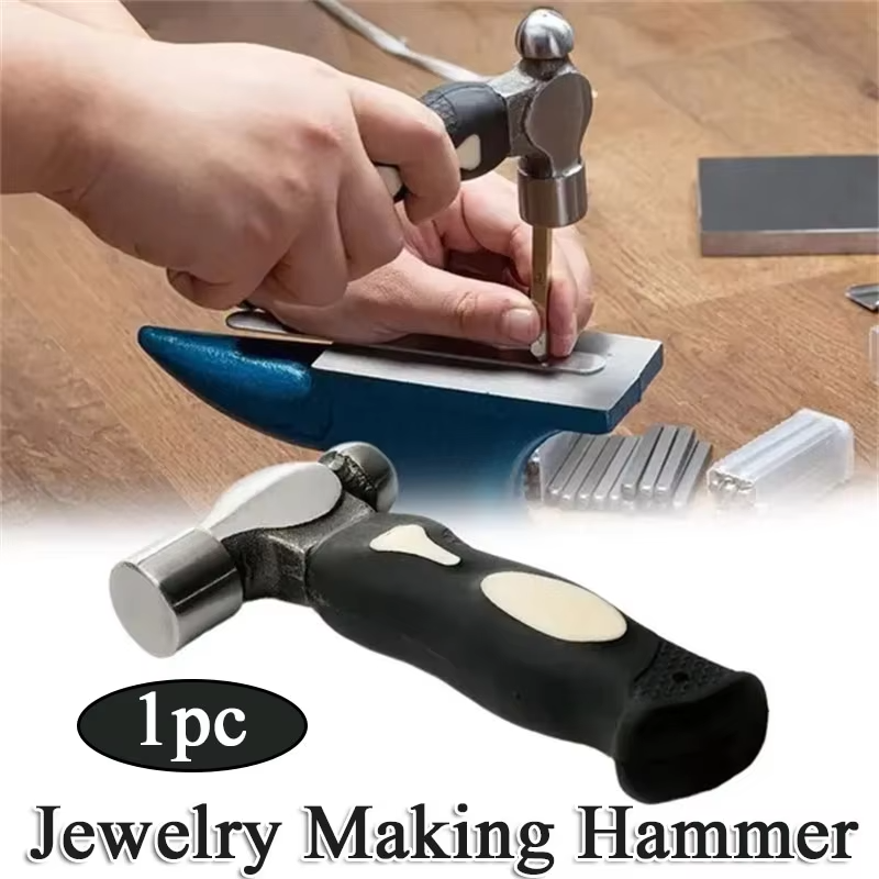 Leatherwork Hammer - Black Steel Metal Stamping Hammer Professional