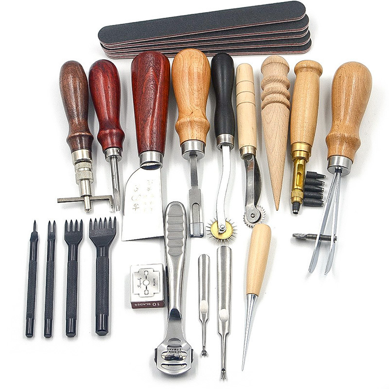 Leatherwork Essentials - 18-Piece Professional Leather Craft Kit –