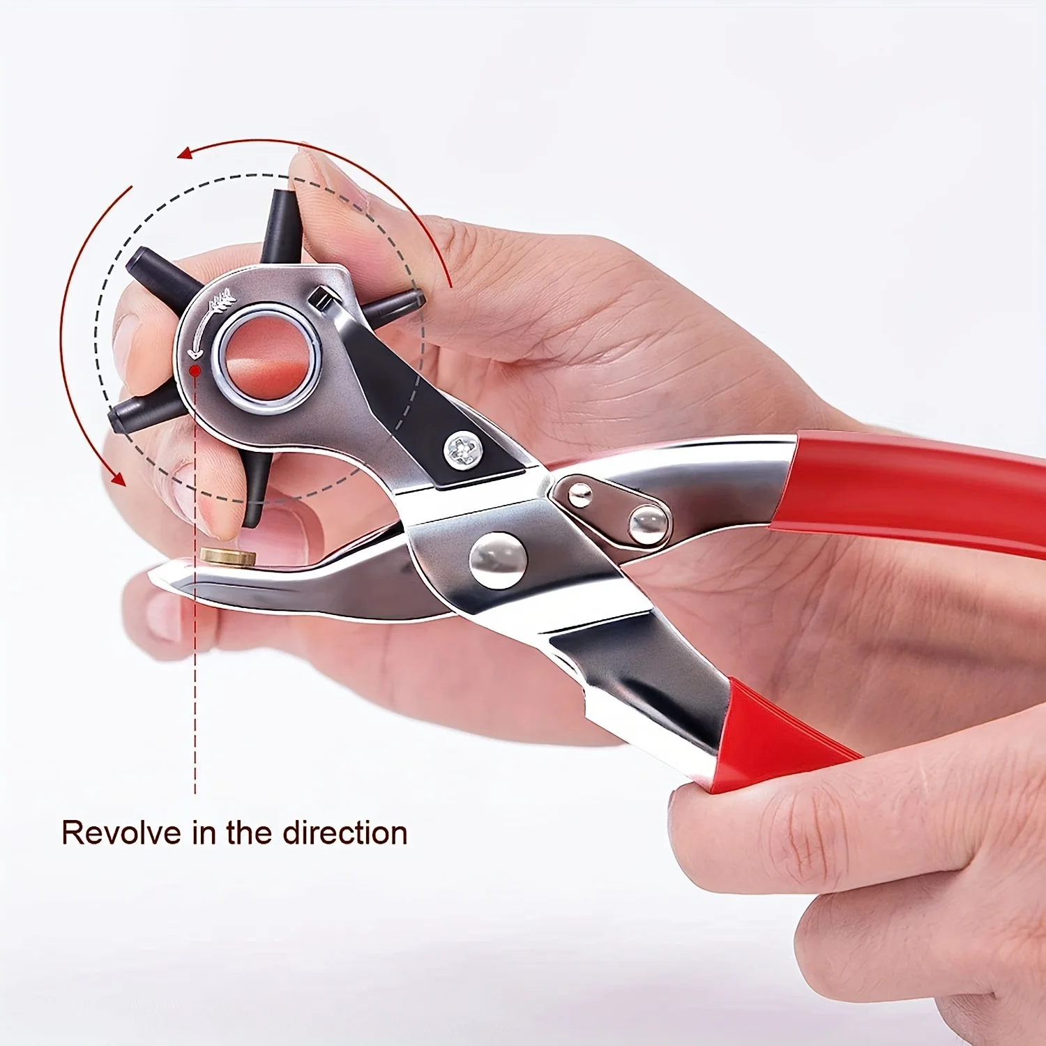Leather Punch Revolving - Leather Hole Punch,9