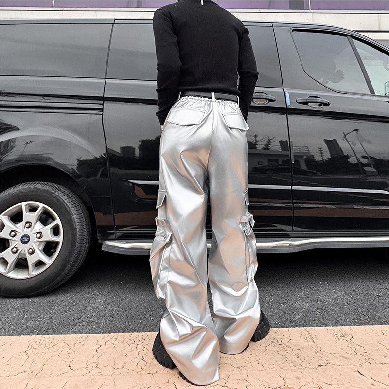 Silver Leather Pant Men Street - Leather Work Pants incelemesi ve fiyatı