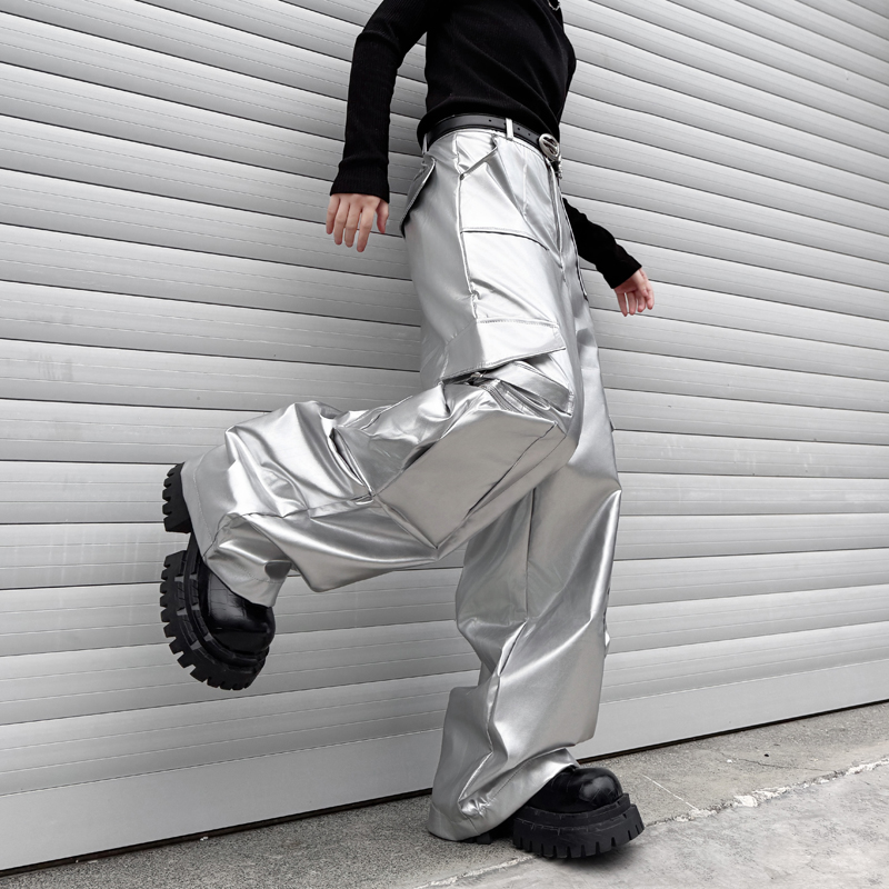 Silver Leather Pant Men Street - Leather Work Pants incelemesi ve fiyatı