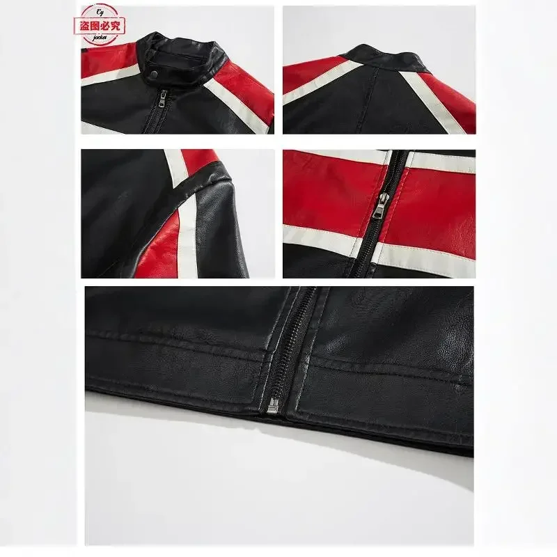 Ready To Race Logo Printed Off - Leather Work Jacket With Hood incelemesi ve fiyatı