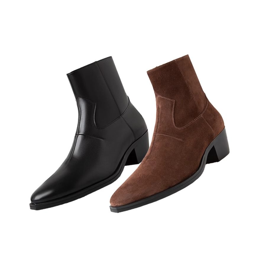 Trendy Western  Boots Thick Bo - Leather Work Western incelemesi ve fiyatı