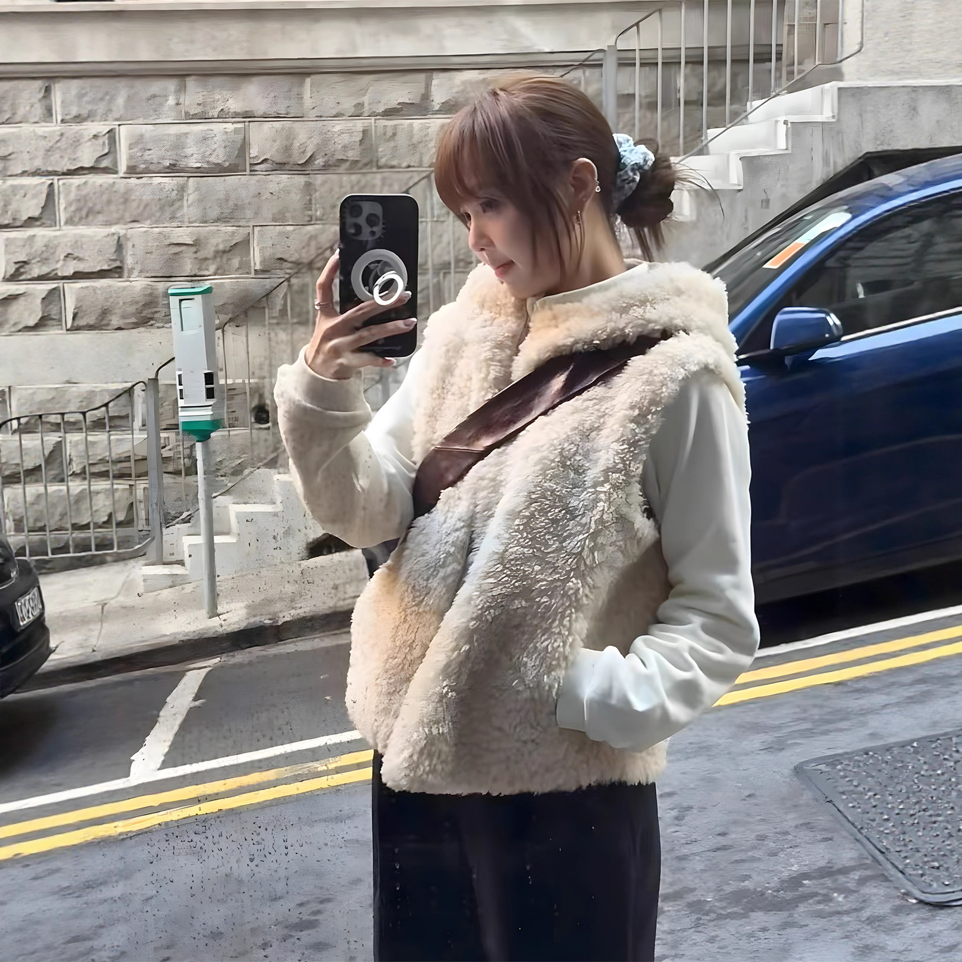 Faux Fur Coats Women Vests Zip - Leather Work Jacket With Hood incelemesi ve fiyatı