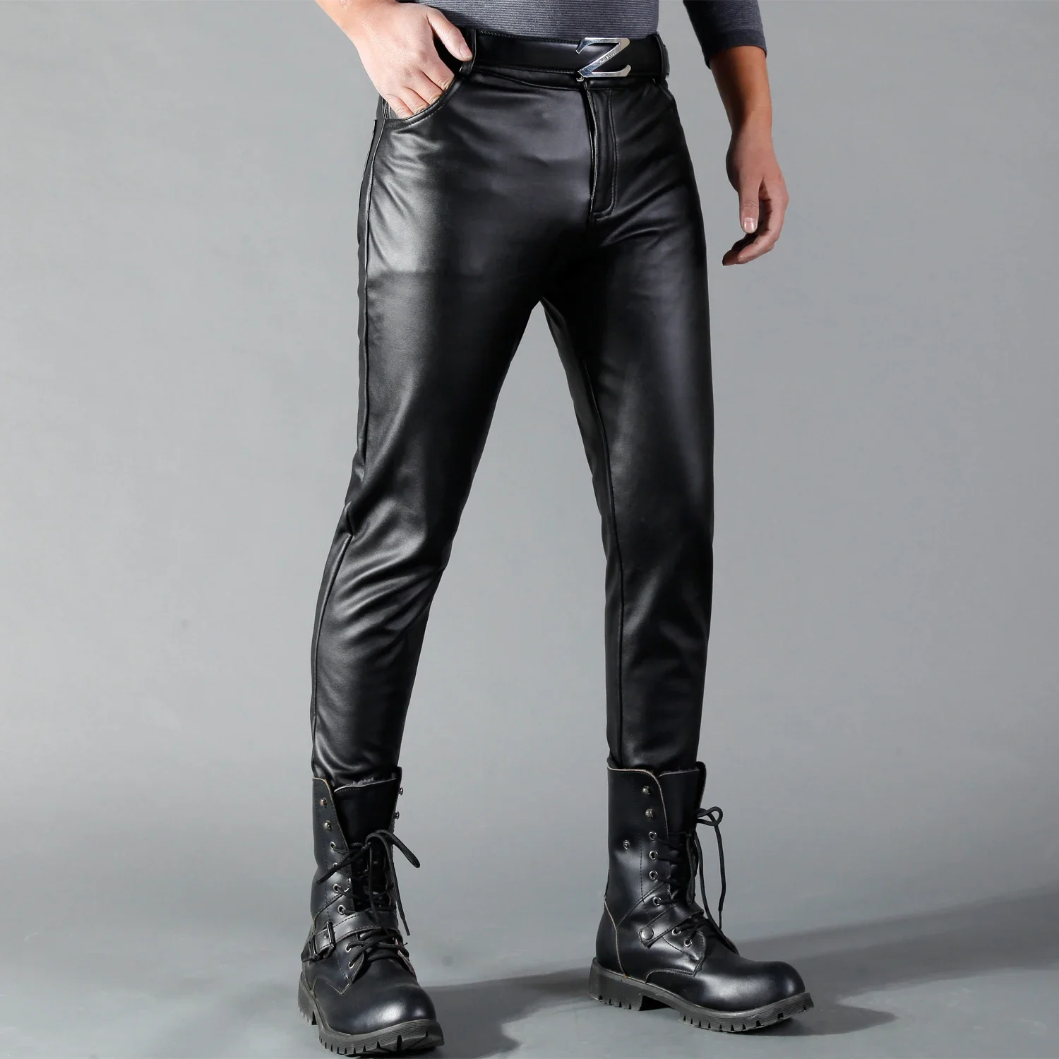 Men's Leather Pants Skinny Fit - Leather Work Pants incelemesi ve fiyatı