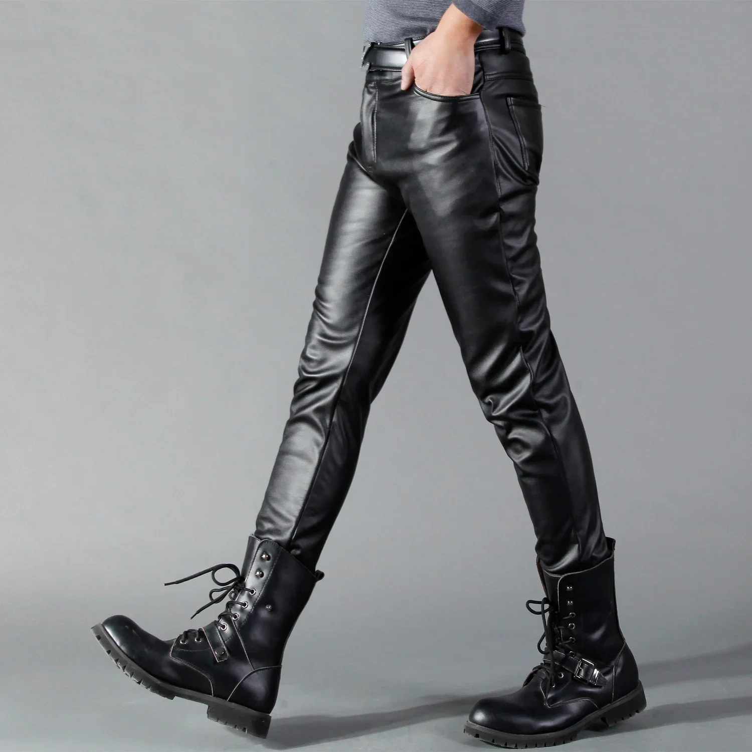 Men's Leather Pants Skinny Fit - Leather Work Pants incelemesi ve fiyatı