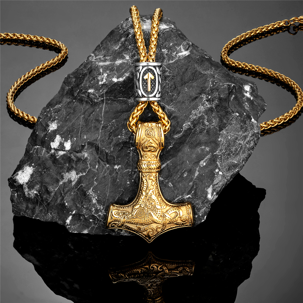 Gold Plated Norse Runes Beads  - Leatherwork Hammer incelemesi ve fiyatı