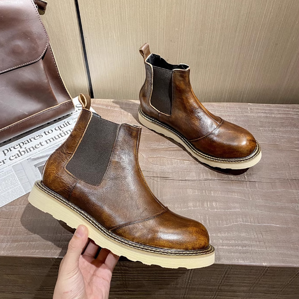 Retro Men's Genuine Leather Ch - Leather Work Western incelemesi ve fiyatı
