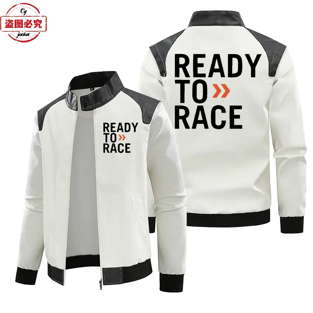 Ready to Race logo printed off - Leather Work Jacket With Hood incelemesi ve fiyatı