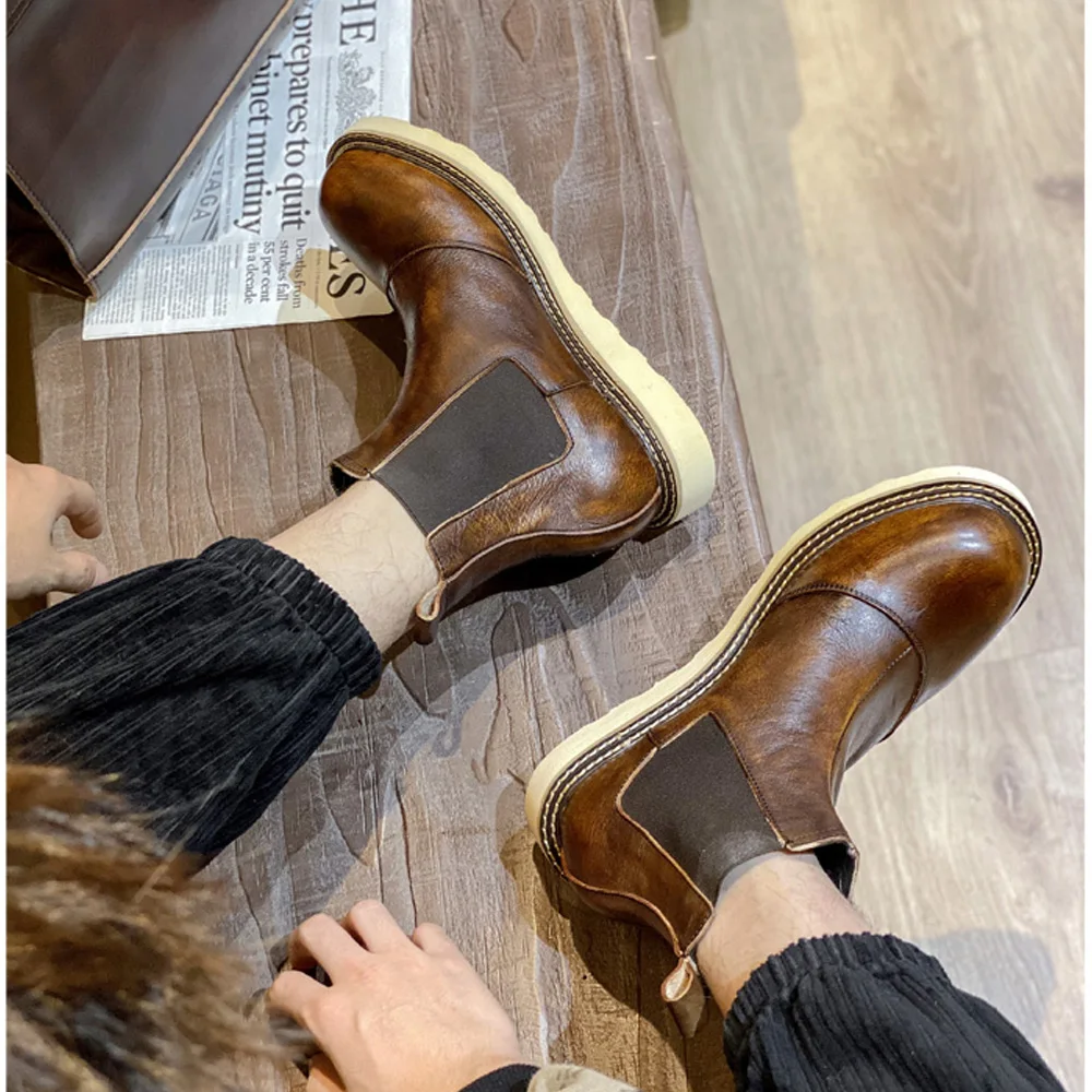 Retro Men's Genuine Leather Ch - Leather Work Western incelemesi ve fiyatı