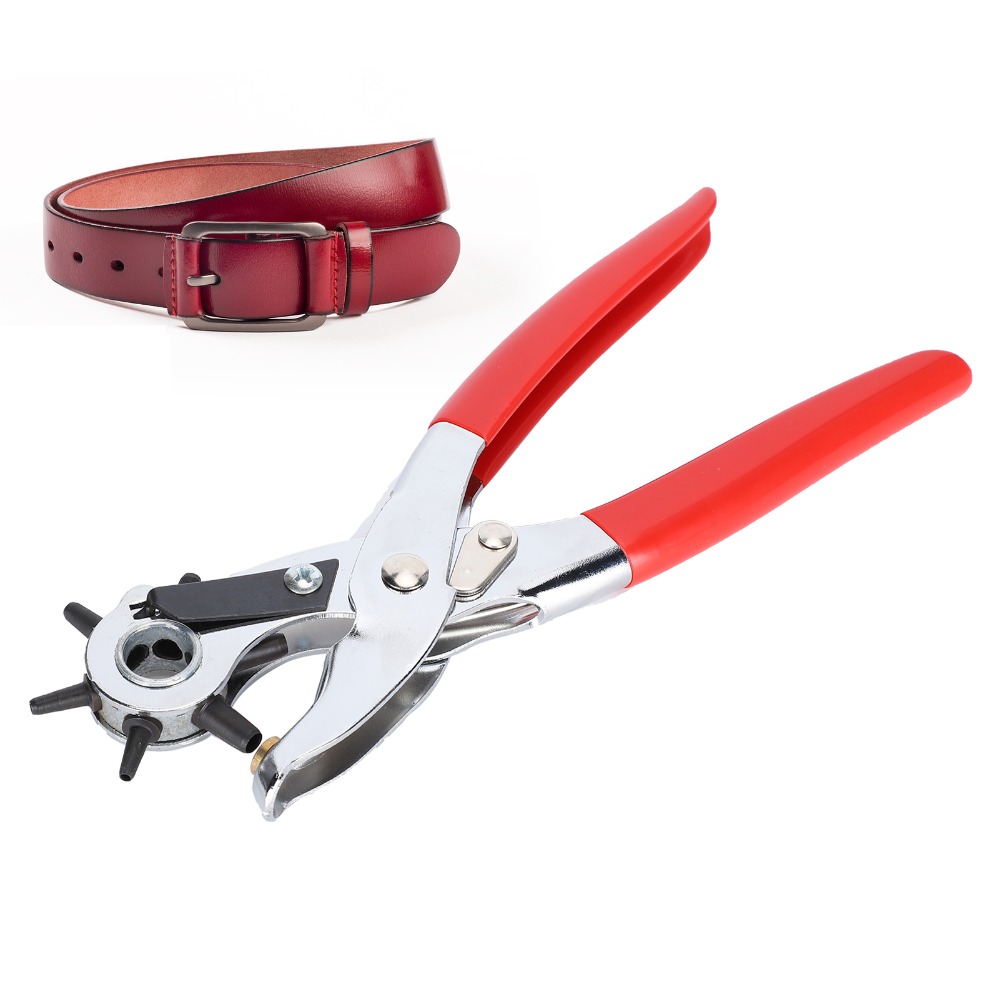 Red Handles Belt Hole Punch Pl - Leather Punch Revolving incelemesi ve fiyatı