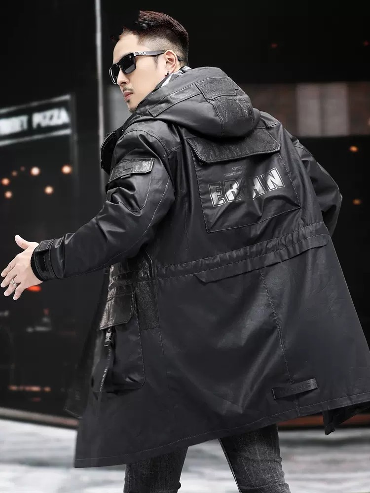 Winter Genuine Leather Coat Me - Leather Work Jacket With Hood incelemesi ve fiyatı