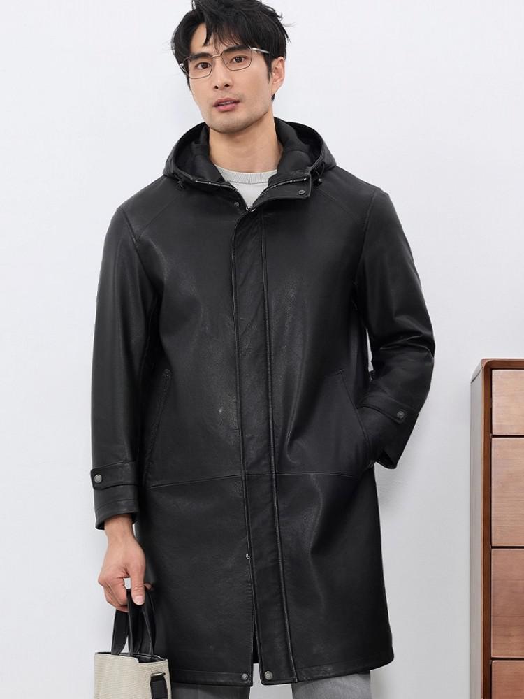 Fashion Mens Autum New Hooded  - Leather Work Jacket With Hood incelemesi ve fiyatı