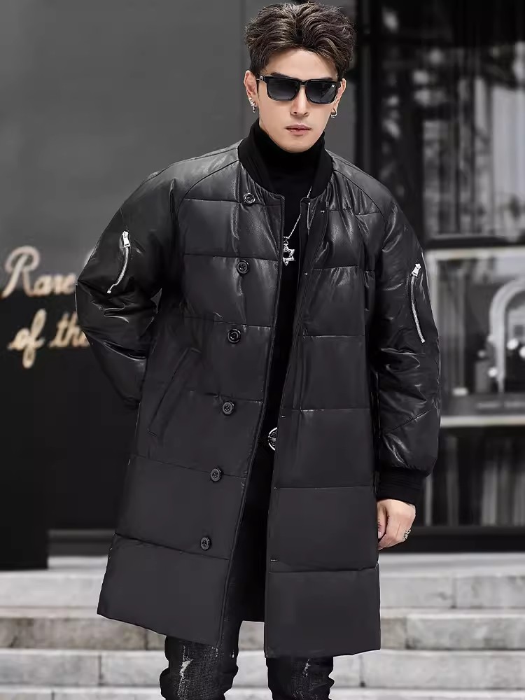 Winter New Men Hooded Long Gen - Leather Work Jacket With Hood incelemesi ve fiyatı