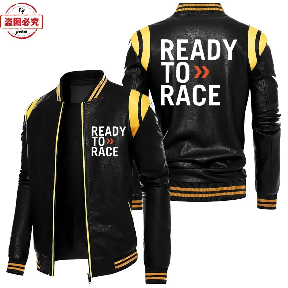 Ready To Race Logo Printed Off - Leather Work Jacket With Hood incelemesi ve fiyatı