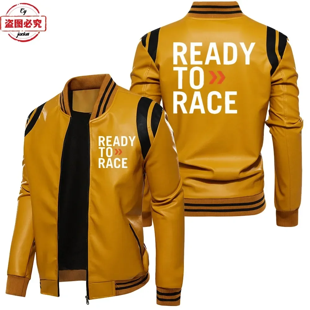 Ready To Race Logo Printed Off - Leather Work Jacket With Hood incelemesi ve fiyatı
