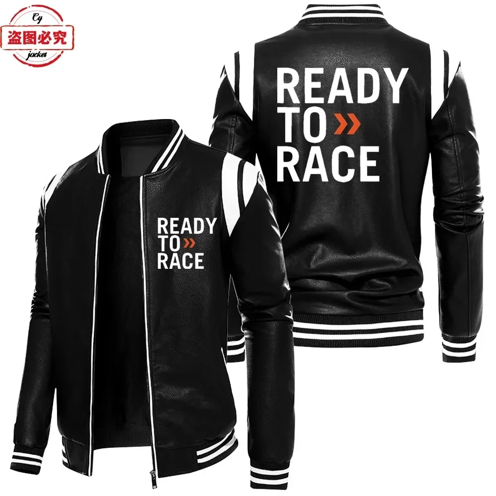 Ready To Race Logo Printed Off - Leather Work Jacket With Hood incelemesi ve fiyatı