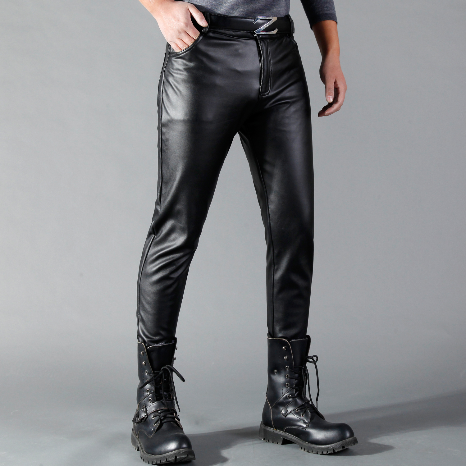 Men's Leather Pants Skinny Fit - Leather Work Pants incelemesi ve fiyatı