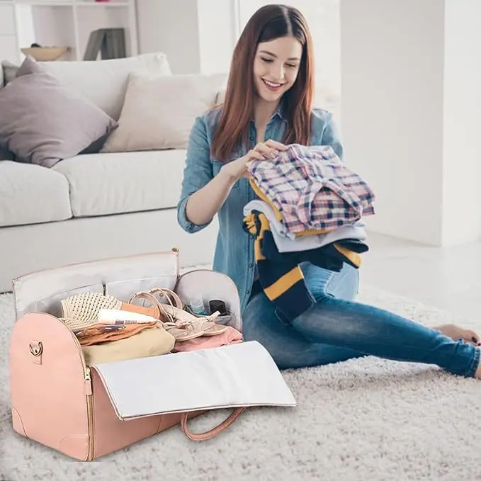 2025 New Women's Waterproof We - Leather Work Duffle incelemesi ve fiyatı